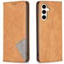 Mobigear Rhombus Slim Samsung Galaxy S24 FE Hoesje Bookcase - Cognac