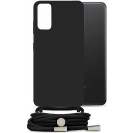 Mobilize Lanyard Gelly Samsung Galaxy A32 4G Flexibel TPU Hoesje met koord - Zwart