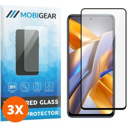 Mobigear Premium POCO M5s Glazen Screenprotector - Case Friendly - Zwart (3-Pack)