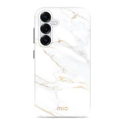 MIO Samsung Galaxy S25 MagSafe Hoesje Hardcase Backcover - White Marble