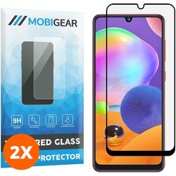 Mobigear Premium Samsung Galaxy A31 Glazen Screenprotector - Case Friendly - Zwart (2-Pack)