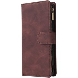 Mobigear Zipper Samsung Galaxy S10 Lite Hoesje Bookcase Portemonnee - Bruin Mobigear Zipper Samsung Galaxy S10 Lite Hoesje Bookcase Portemonnee - Bruin