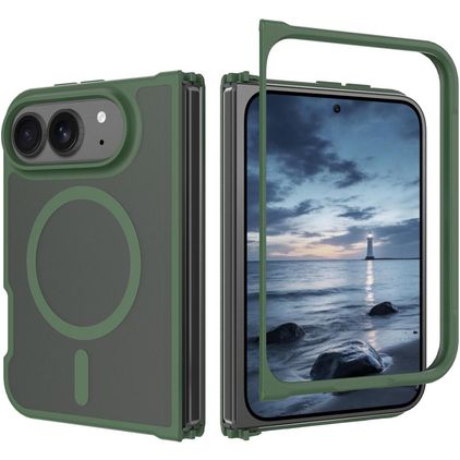 Mobigear Shockproof iPhone Duo MagSafe Hoesje Hardcase Backcover - Donkergroen