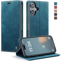 CaseMe 013 iPhone 17 Hoesje Bookcase Portemonnee - Blauw