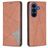 Mobigear Rhombus Slim Samsung Galaxy S26 Hoesje Bookcase - Bruin