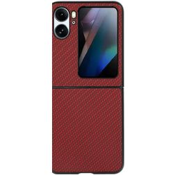 Mobigear Carbon OPPO Find N2 Flip Hoesje Hardcase Backcover - Rood