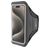 Mobiparts Comfort Fit Telefoonhouder Hardlopen iPhone 15 Pro Sport Hoesje Neopreen Sportarmband - Zwart