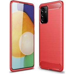 Mobigear Brushed Slim Samsung Galaxy A82 5G Hoesje Flexibel TPU Backcover - Rood