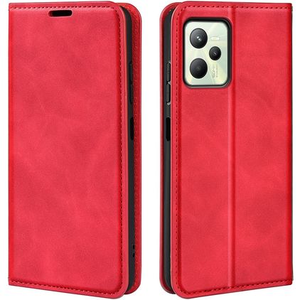 Mobigear Retro Slim Realme C35 Hoesje Bookcase Portemonnee - Rood