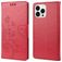 Mobigear Flowers iPhone 14 Pro Hoesje Bookcase Portemonnee - Rood