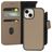 Mobiparts iPhone 15 MagSafe Hoesje Echt Leer Uitneembare 2in1 Bookcase Portemonnee - Taupe