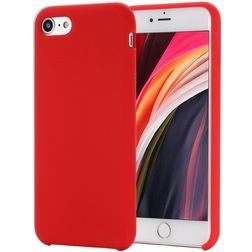 Mobigear Rubber Touch iPhone SE (2022) Siliconen Hoesje Backcover - Rood