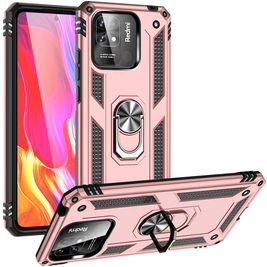 Mobigear Armor Ring Xiaomi Redmi 10C Hoesje Hardcase Backcover Shockproof met Ringhouder - Roségoud