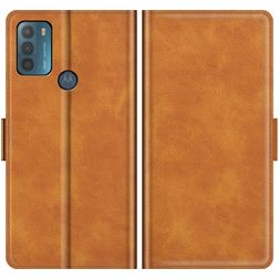 Mobigear Slim Magnet Motorola Moto G50 Hoesje Bookcase Portemonnee - Cognac