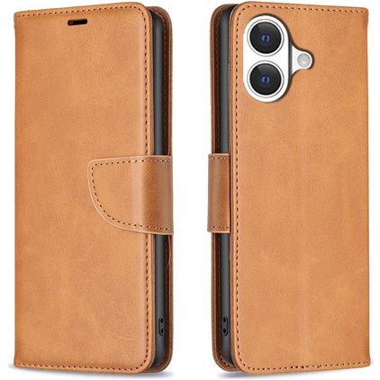 Mobigear Excellent iPhone 17 Hoesje Bookcase Portemonnee - Cognac