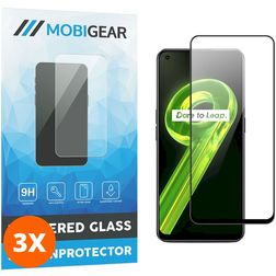 Mobigear Premium Realme 9 4G Glazen Screenprotector - Case Friendly - Zwart (3-Pack)