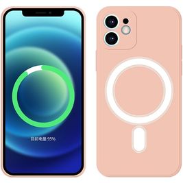 Mobigear Rubber Touch iPhone 12 Pro Siliconen MagSafe Hoesje Backcover - Roze