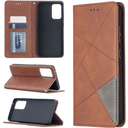 Mobigear Rhombus Slim Samsung Galaxy A52s 5G Hoesje Bookcase - Bruin