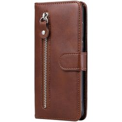 Mobigear Zipper Xiaomi Mi Note 10 Lite Hoesje Bookcase Portemonnee - Bruin