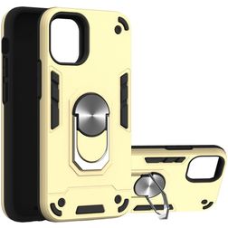 Mobigear Armor Ring iPhone 12 Mini Hoesje Hardcase Backcover Shockproof met Ringhouder - Goud