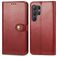 Mobigear Snap Button Samsung Galaxy S25 Hoesje Bookcase Portemonnee - Rood