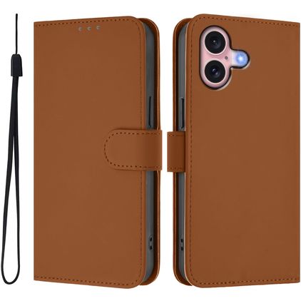 Mobigear Urban Wallet iPhone 16 Hoesje Bookcase Portemonnee - Bruin