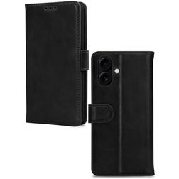 Mobilize Wallet iPhone 16 Hoesje Echt Leer Bookcase Portemonnee - Zwart