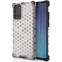 Mobigear Honeycomb Samsung Galaxy Note 20 Hoesje Hardcase Backcover Shockproof - Grijs