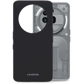Mobilize Rubber Gelly Nothing Phone (3a) Pro Hoesje Flexibel TPU Backcover - Zwart