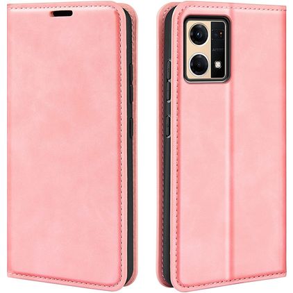 Mobigear Retro Slim OPPO Reno 7 4G Hoesje Bookcase Portemonnee - Roze