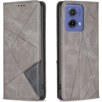 Mobigear Rhombus Slim Motorola Moto G85 Hoesje Bookcase - Grijs