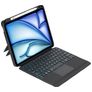 Mobigear Detachable Rotating iPad Air 11 Inch (2024) Hoes QWERTY Bluetooth Toetsenbord Bookcase + Stylus Houder - Zwart