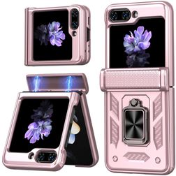 Mobigear Armor ring Samsung Galaxy Z Flip 7 FE Hoesje Hardcase Backcover Shockproof met Ringhouder - Roségoud