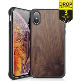 ITSkins HybridFusion iPhone XS Max Hoesje Hardcase Backcover Shockproof - Dark Wood