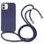 Mobigear Lanyard iPhone 16 Siliconen Hoesje met koord - Donkerblauw