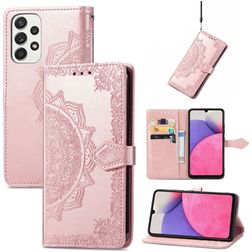 Mobigear Mandala Samsung Galaxy A33 Hoesje Bookcase Portemonnee - Roségoud