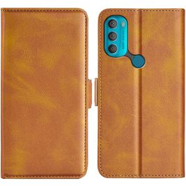 Mobigear Slim Magnet Motorola Moto G71 5G Hoesje Bookcase Portemonnee - Cognac