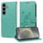Mobigear Flowers Samsung Galaxy S25 Hoesje Bookcase Portemonnee - Groen