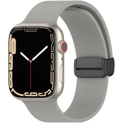 Mobigear Sport Mag Siliconen Apple Watch Bandje Magneetsluiting - 49/46/45/44 mm - Grijs
