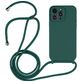 Mobigear Lanyard iPhone 14 Pro Siliconen Hoesje met koord - Donkergroen