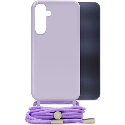 Mobilize Lanyard Gelly Samsung Galaxy A25 Flexibel TPU Hoesje met koord - Pastel Purple