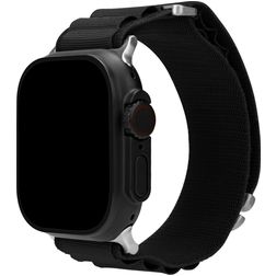 Mobilize Alpine Nylon Apple Watch Bandje Gespsluiting - 49/46/45/44 mm - Zwart