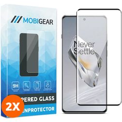 Mobigear Premium OnePlus 12 Glazen Screenprotector - Case Friendly - Zwart (2-Pack)