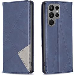 Mobigear Rhombus Slim Samsung Galaxy S23 Ultra Hoesje Bookcase - Blauw