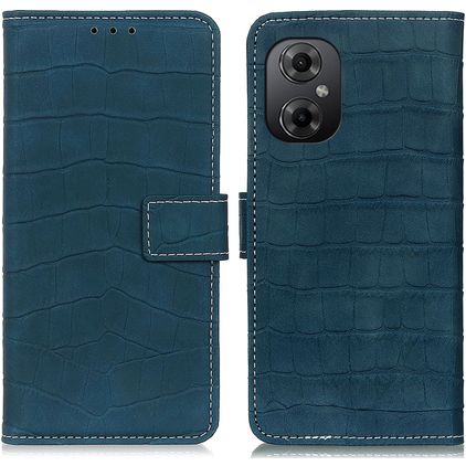 Mobigear Croco POCO M5 Hoesje Bookcase Portemonnee - Groen