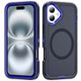 Mobigear Rugged Mag iPhone 16 Plus MagSafe Hoesje Hardcase Backcover Shockproof - Marineblauw