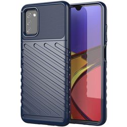 Mobigear Groove Samsung Galaxy A03s Hoesje Flexibel TPU Backcover - Blauw