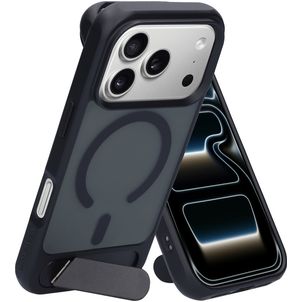 Mobiparts Hardcover iPhone 17 Pro MagSafe Hoesje Hardcase Backcover met Standaard - Satin Black