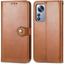 Mobigear Snap Button Xiaomi 12 Pro Hoesje Bookcase Portemonnee - Bruin