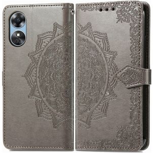 Mobigear Mandala OPPO A17 Hoesje Bookcase Portemonnee - Grijs